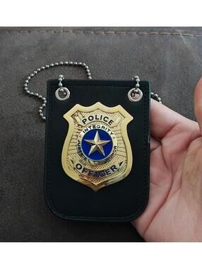 Spooktacular Creations Police Pretend Play Toy Metal Badge With Chain